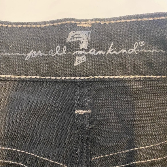 7 FOR ALL MANKIND Black Denim Mini Skirt 00s Size 25 - Picture 7 of 10